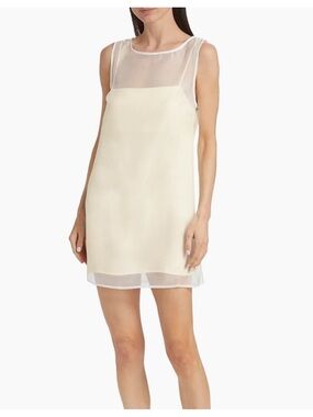Reformation white sheer overlay mini dress size 10